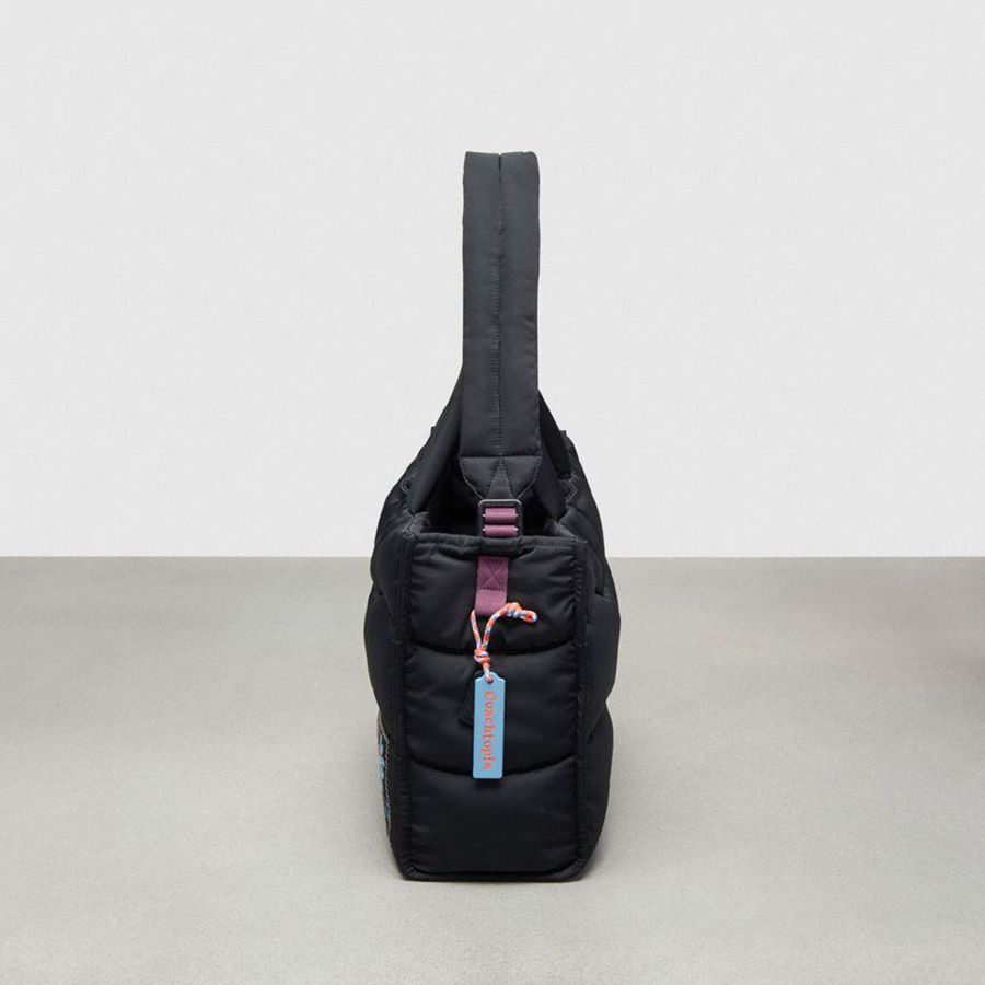 Bolsas Tote COACH Topia Loop With Wavy Quilting Masculino Pretas | 51240KZUR