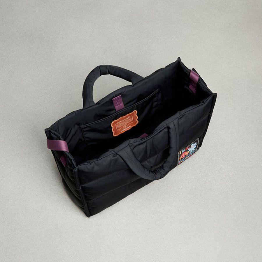 Bolsas Tote COACH Topia Loop With Wavy Quilting Masculino Pretas | 51240KZUR