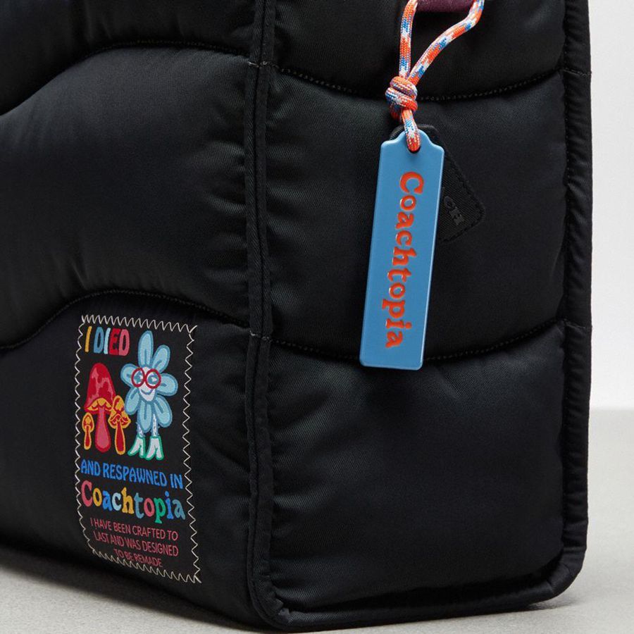 Bolsas Tote COACH Topia Loop With Wavy Quilting Masculino Pretas | 51240KZUR
