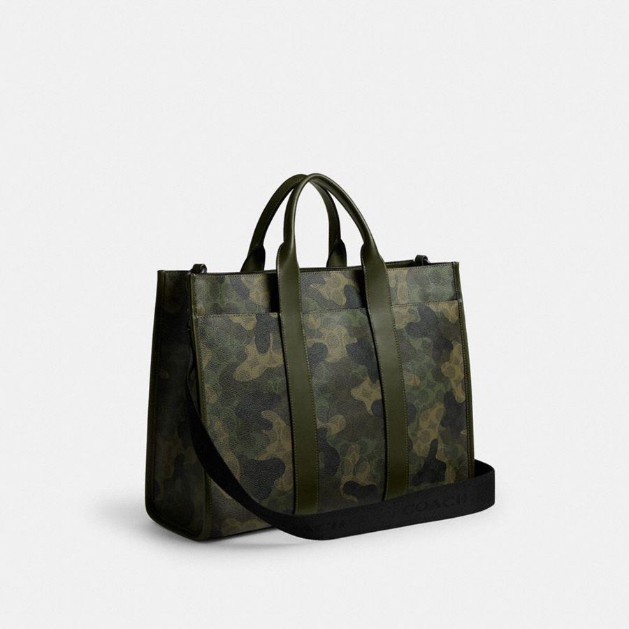 Bolsas Tote COACH Wesley In Signature Camo Print Masculino Verdes | 73629BOHC