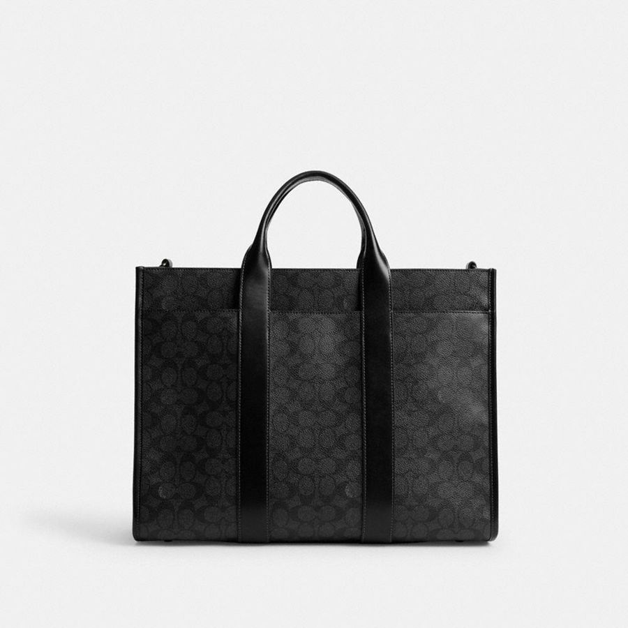Bolsas Tote COACH Wesley In Signature Canvas Masculino Cinzentas | 03684AFSW