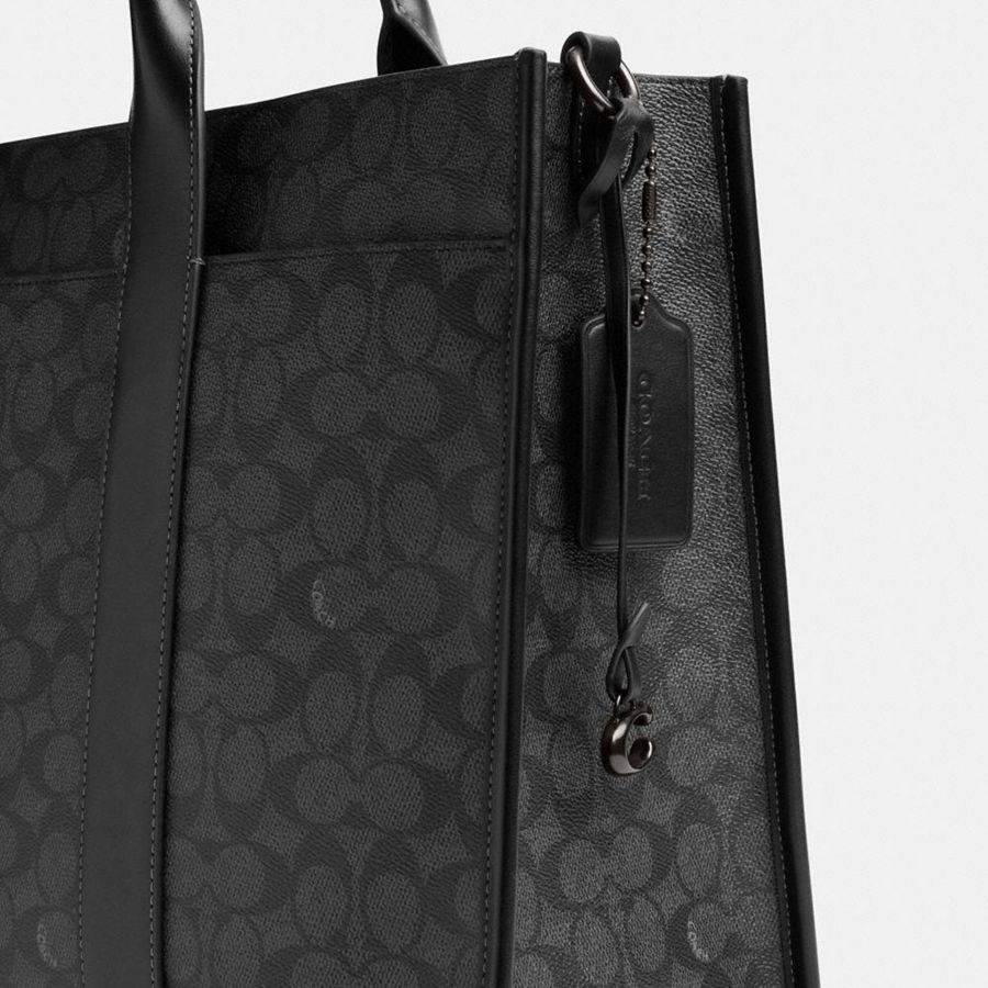 Bolsas Tote COACH Wesley In Signature Canvas Masculino Cinzentas | 03684AFSW
