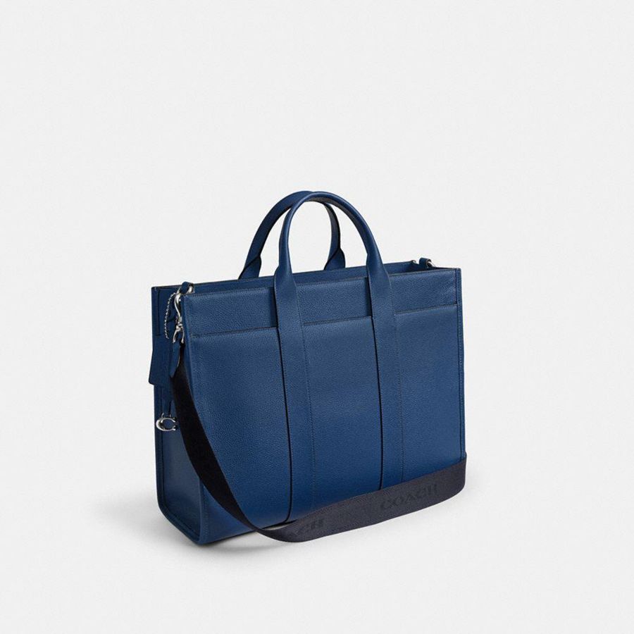 Bolsas Tote COACH Wesley Masculino Azuis | 32489JFCD