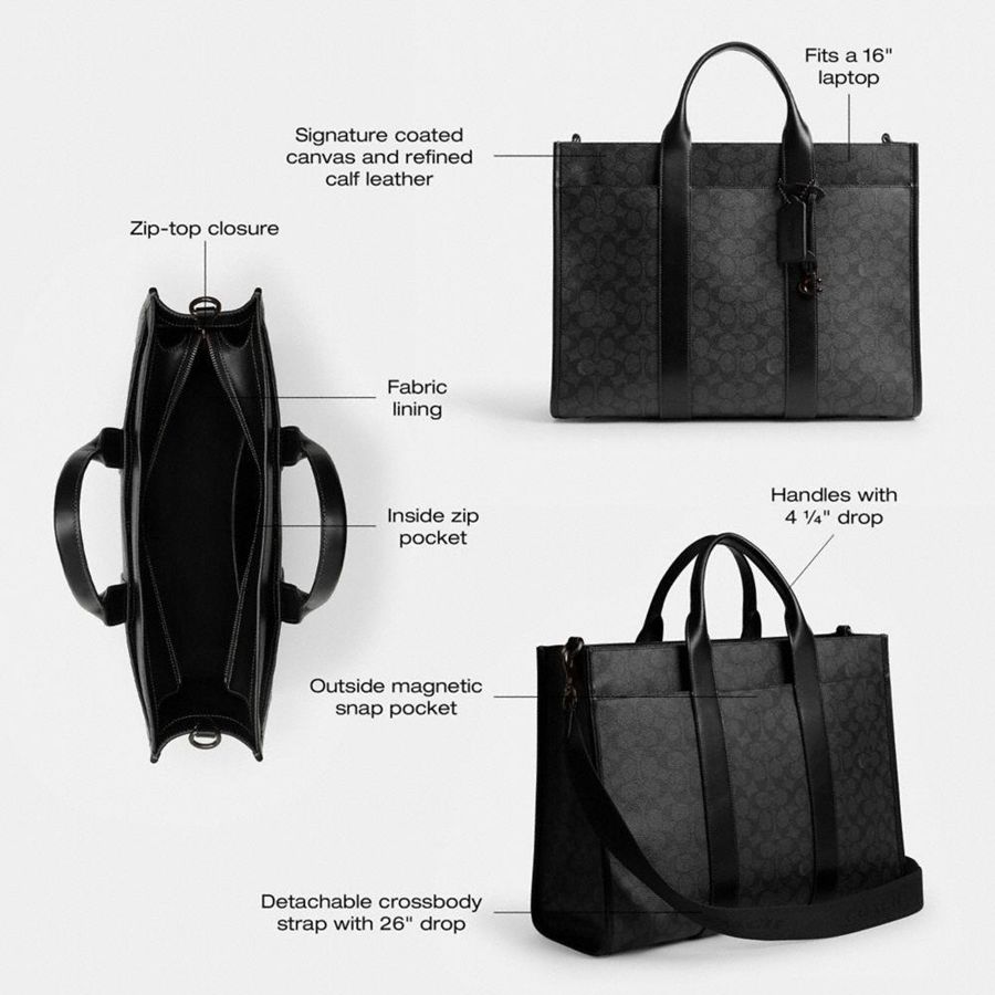 Bolsas Tote COACH Wesley Masculino Azuis | 32489JFCD