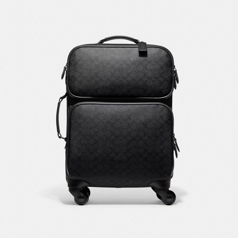 Bolsas Tote COACH Wheeled Carry On In Signature Canvas Masculino Cinzentas | 84705CTUP