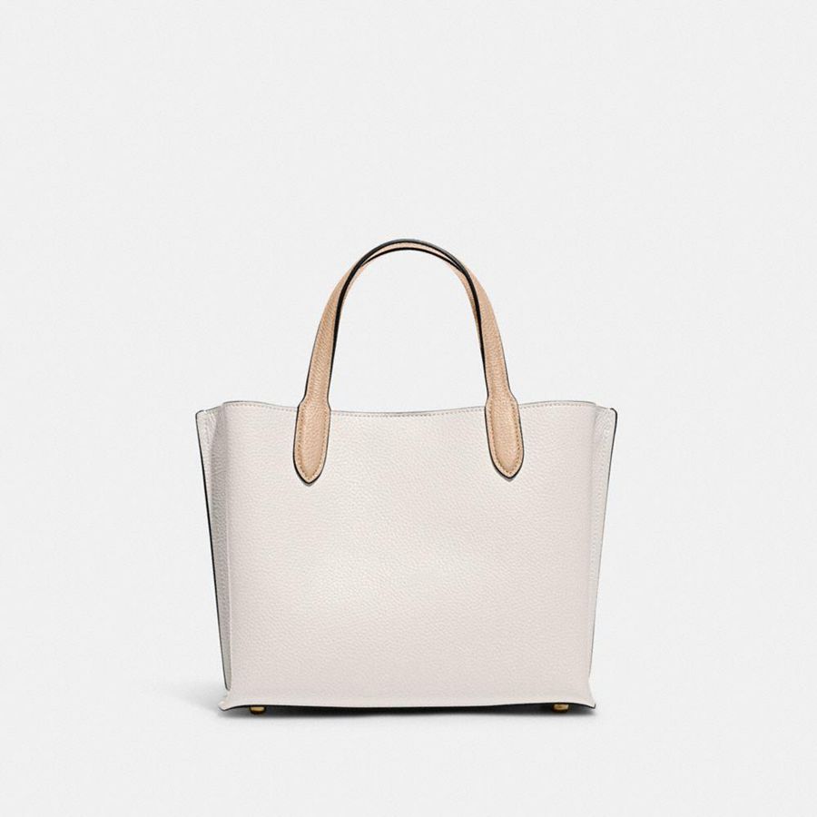 Bolsas Tote COACH Willow 24 In Colorblock Feminino Branco | 49823UNGE