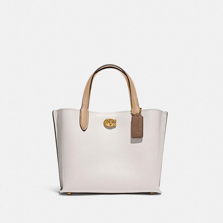 Bolsas Tote COACH Willow 24 In Colorblock Feminino Branco | 49823UNGE