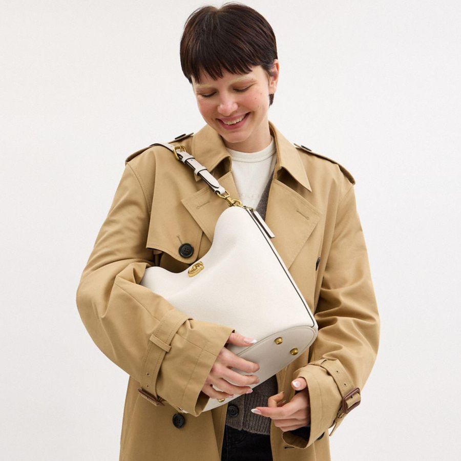 Bolsas Tote COACH Willow Soft Bucket Feminino Branco | 72104OEQD