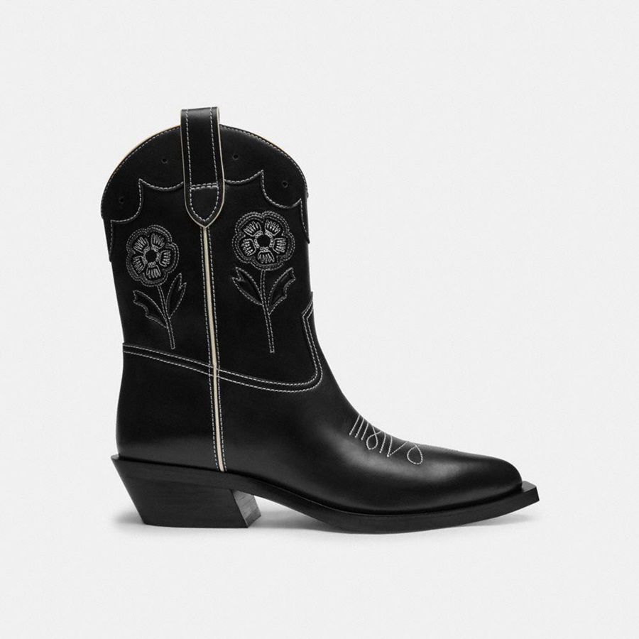 Botas COACH Aria Cowboy Feminino Pretas | 51480RUBQ
