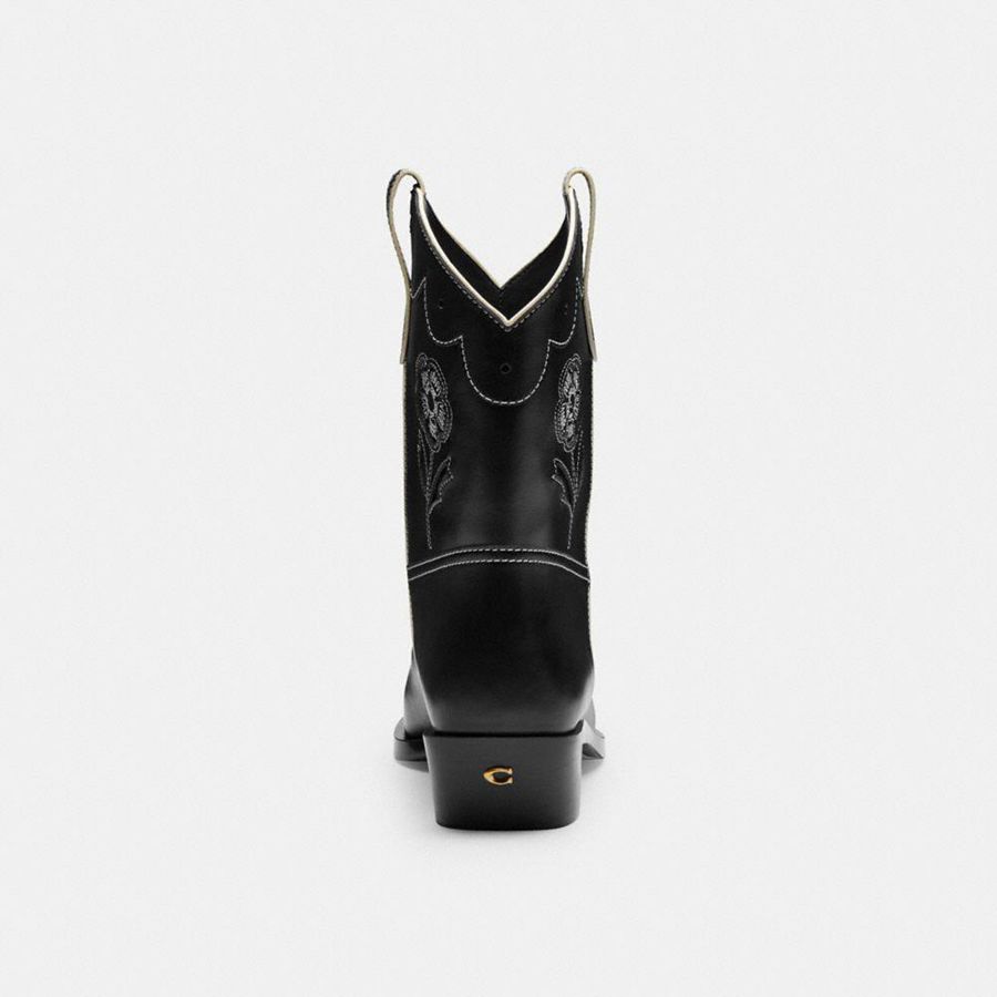Botas COACH Aria Cowboy Feminino Pretas | 51480RUBQ