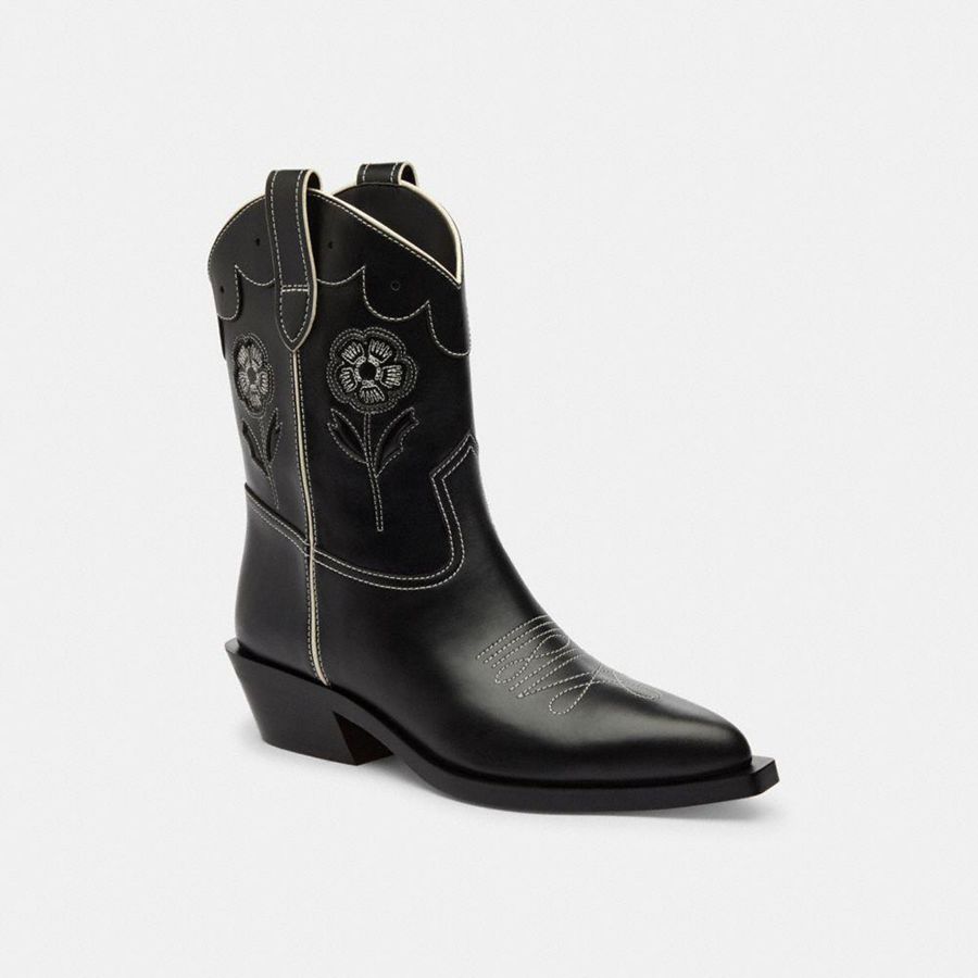 Botas COACH Aria Cowboy Feminino Pretas | 51480RUBQ