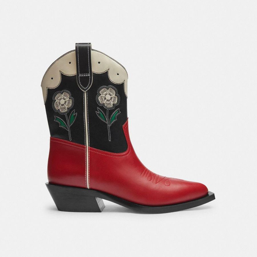 Botas COACH Aria Cowboy Feminino Vermelhas | 60254MQFR