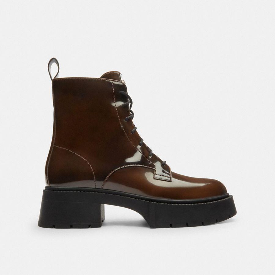 Botas COACH Avery Platformie Feminino Marrom | 37620JQGD