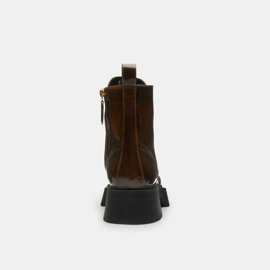 Botas COACH Avery Platformie Feminino Marrom | 37620JQGD