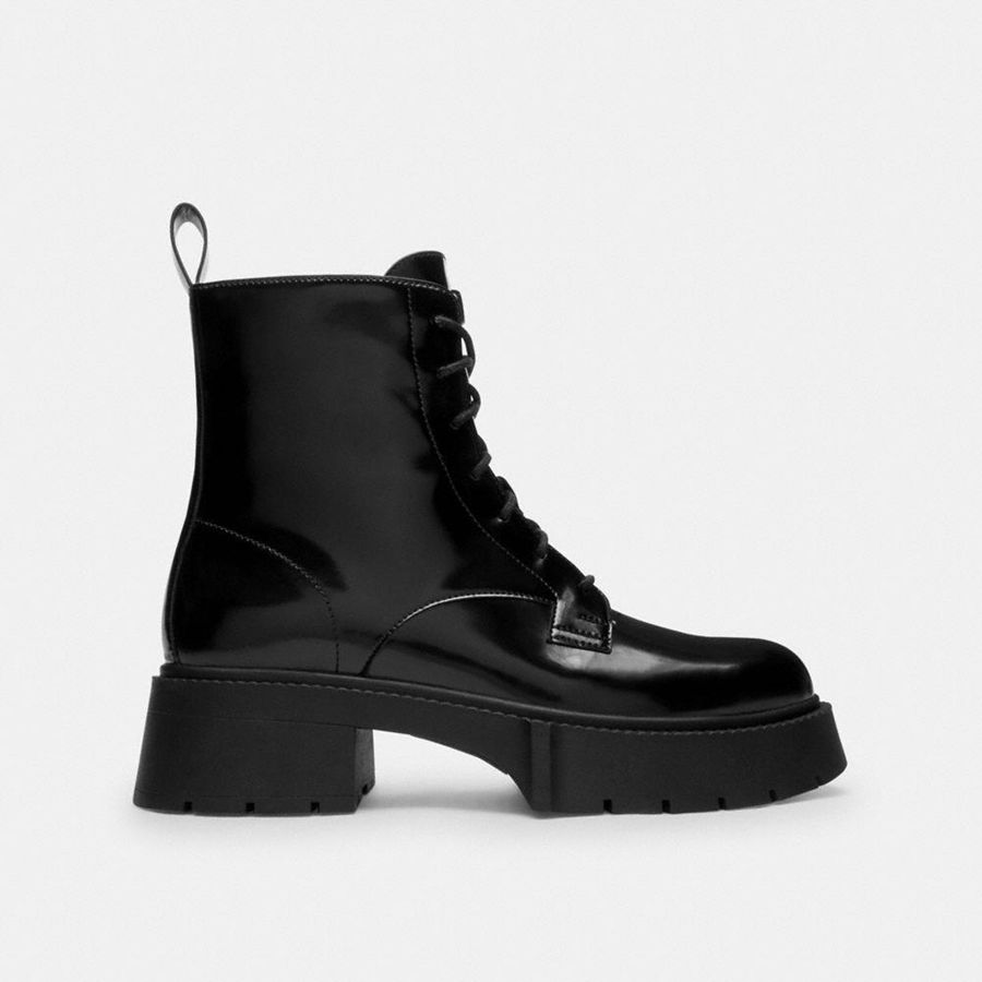 Botas COACH Avery Platformie Feminino Pretas | 15342KYEL