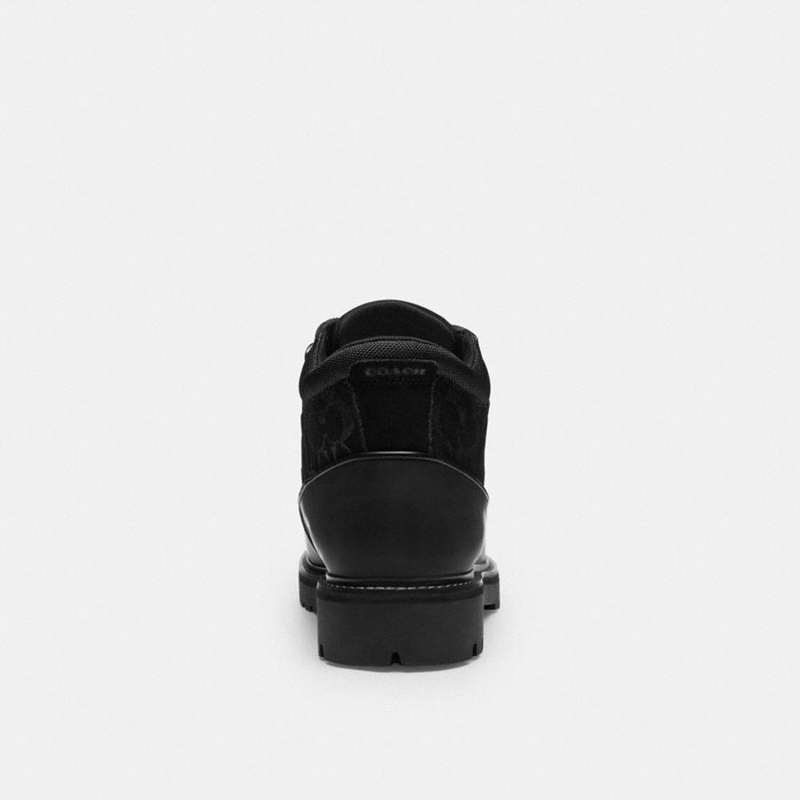 Botas COACH Bradley Hiker In Signature Suede Masculino Pretas | 61970TWES
