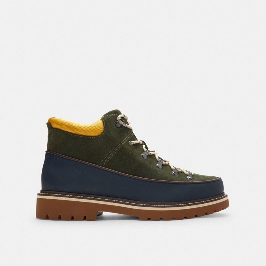 Botas COACH Bradley Hiker Masculino Verdes | 21735PLXC
