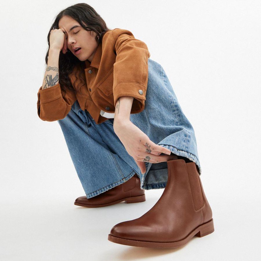 Botas COACH Dalton Chelsea Masculino Marrom | 07361SDIV