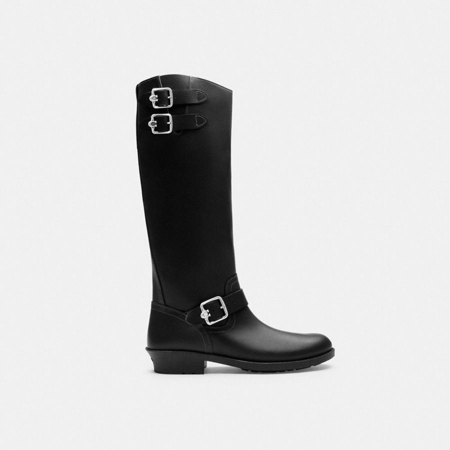 Botas COACH Daria Moto Feminino Pretas | 21439UDBQ