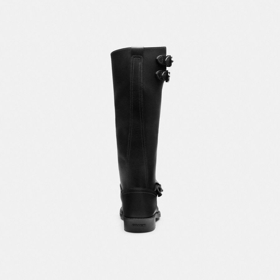 Botas COACH Daria Moto Feminino Pretas | 21439UDBQ