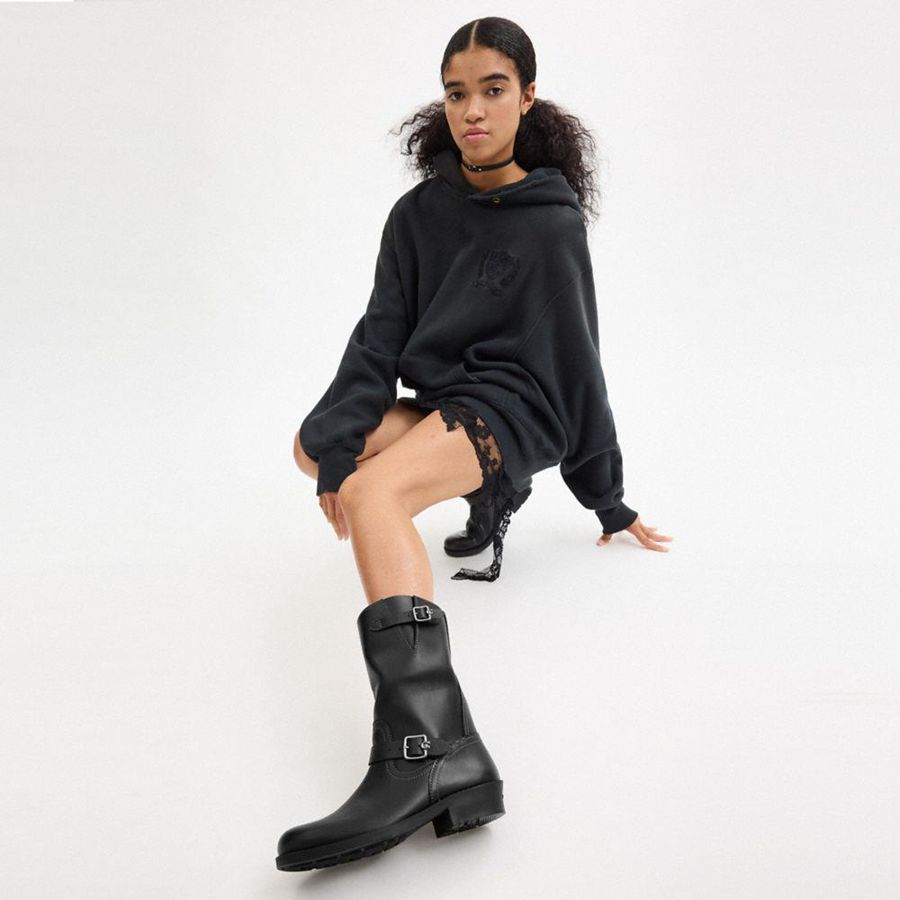 Botas COACH Dawn Motoie Feminino Pretas | 58724GPAH