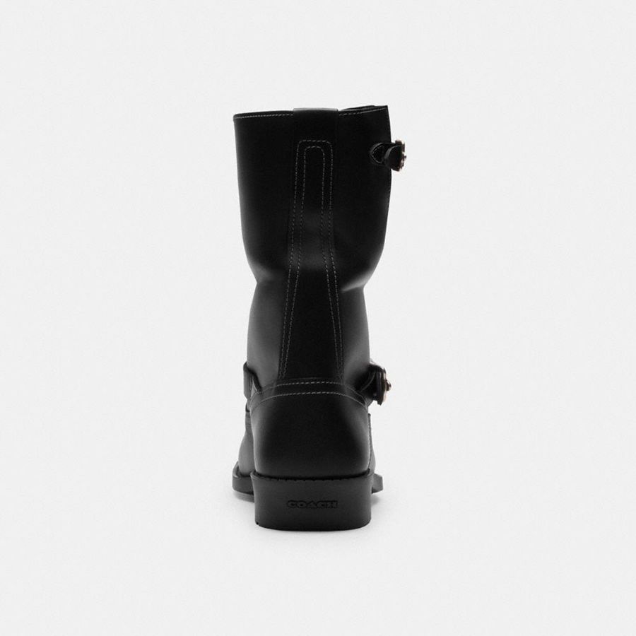 Botas COACH Dawn Motoie Masculino Pretas | 59420YKOE