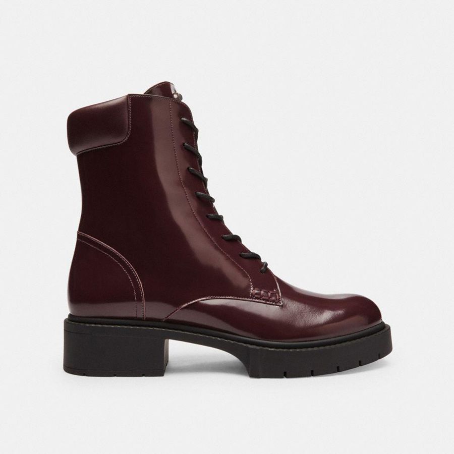Botas COACH Leightonie Feminino Bordeaux | 27859HOYE