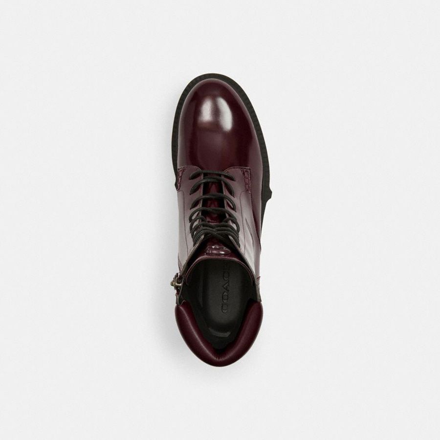 Botas COACH Leightonie Feminino Bordeaux | 27859HOYE