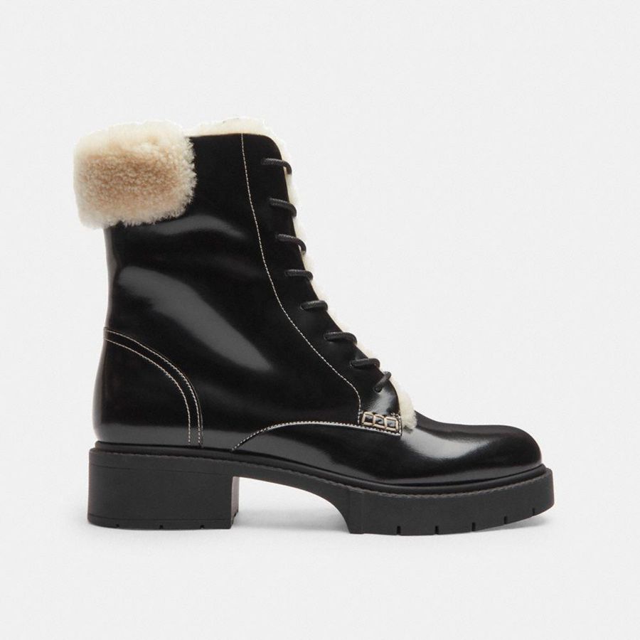 Botas COACH Leightonie Feminino Pretas | 75816CZMX