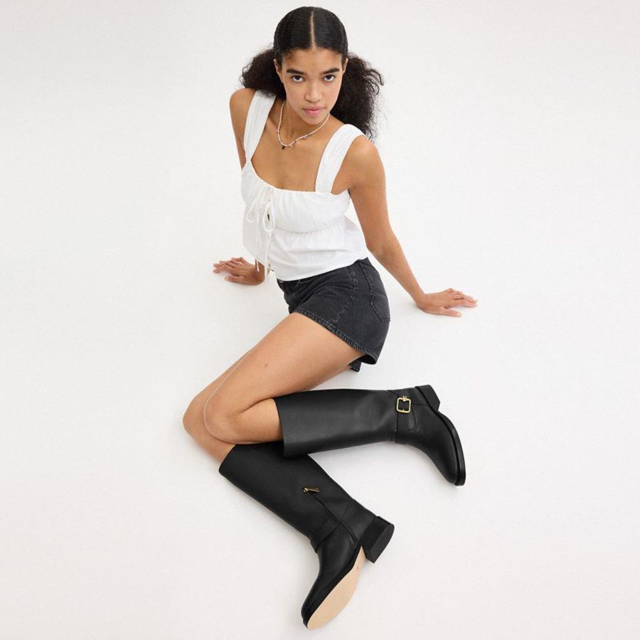 Botas COACH Madeline Extended Calf Feminino Pretas | 94126VBKY