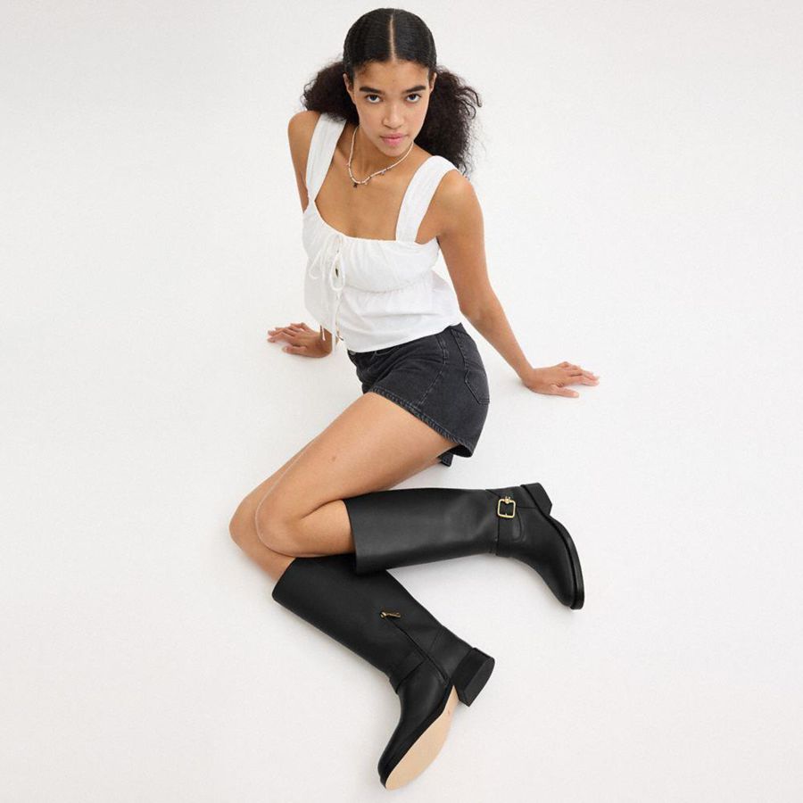 Botas COACH Madeline Feminino Pretas | 53940NYEL