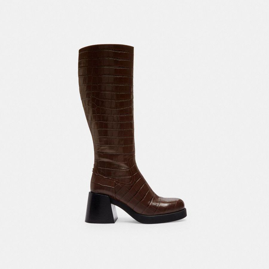 Botas COACH Natasha Feminino Marrom | 78641ZSFC