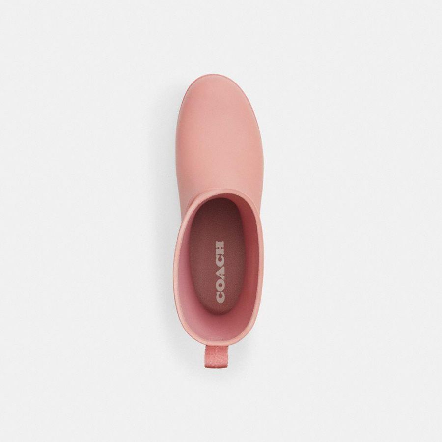 Botas COACH Ryder Rain Feminino Rosa | 42736NIAP