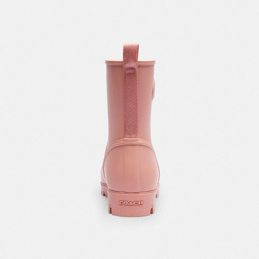 Botas COACH Ryder Rain Feminino Rosa | 42736NIAP