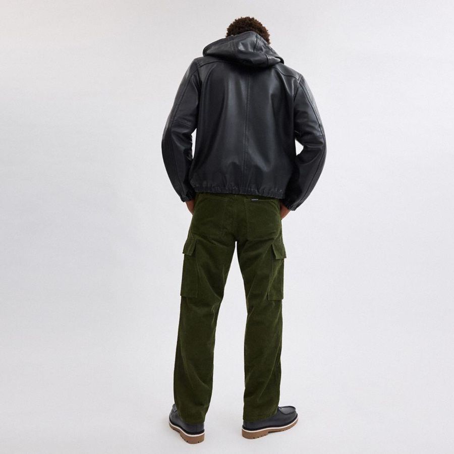 Calças COACH Corduroy Cargo Masculino Verde Oliva | 45091LSZY