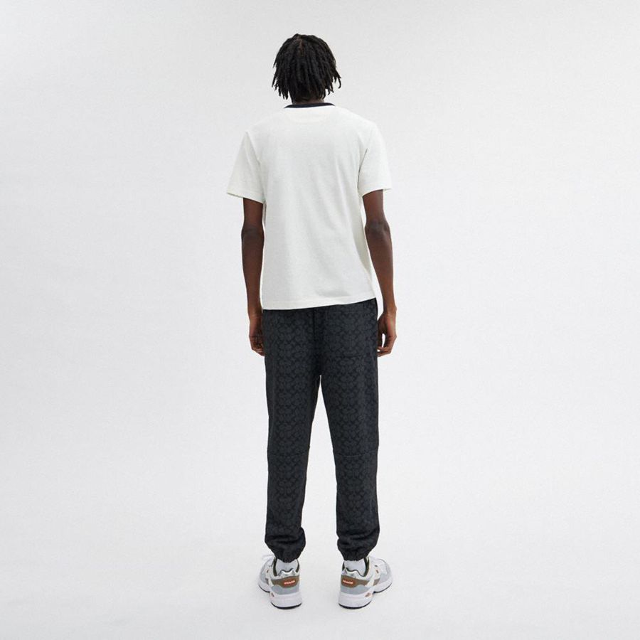 Calças COACH Essential Signature Joggers Masculino Cinzentas | 38546RZBX