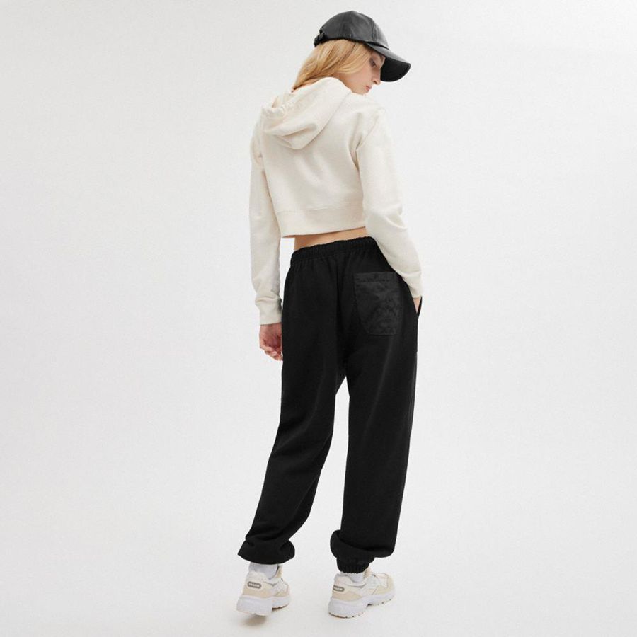 Calças COACH Essential Solid Joggers Feminino Pretas | 70146XDKN