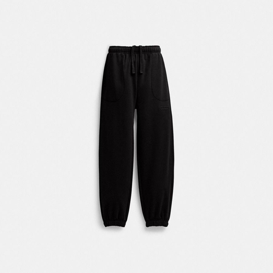 Calças COACH Essential Solid Joggers Feminino Pretas | 70146XDKN
