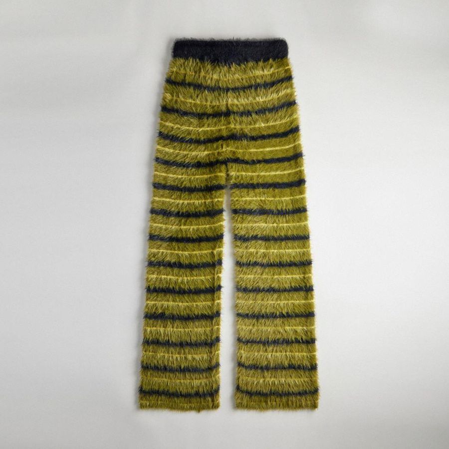 Calças COACH Fuzzy Knit Feminino Verdes | 21489HTEM