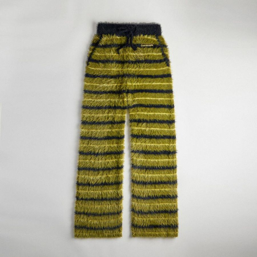 Calças COACH Fuzzy Knit Feminino Verdes | 21489HTEM