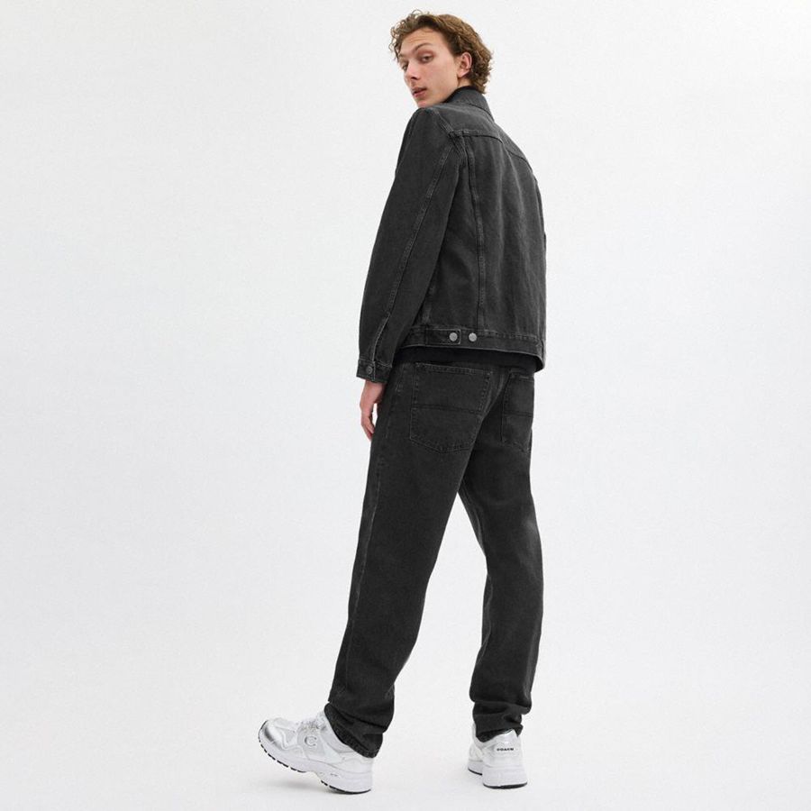 Calças COACH Taper Jeans In Organic Cotton Masculino Pretas | 71930UOLK