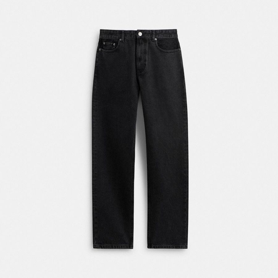 Calças COACH Taper Jeans In Organic Cotton Masculino Pretas | 71930UOLK