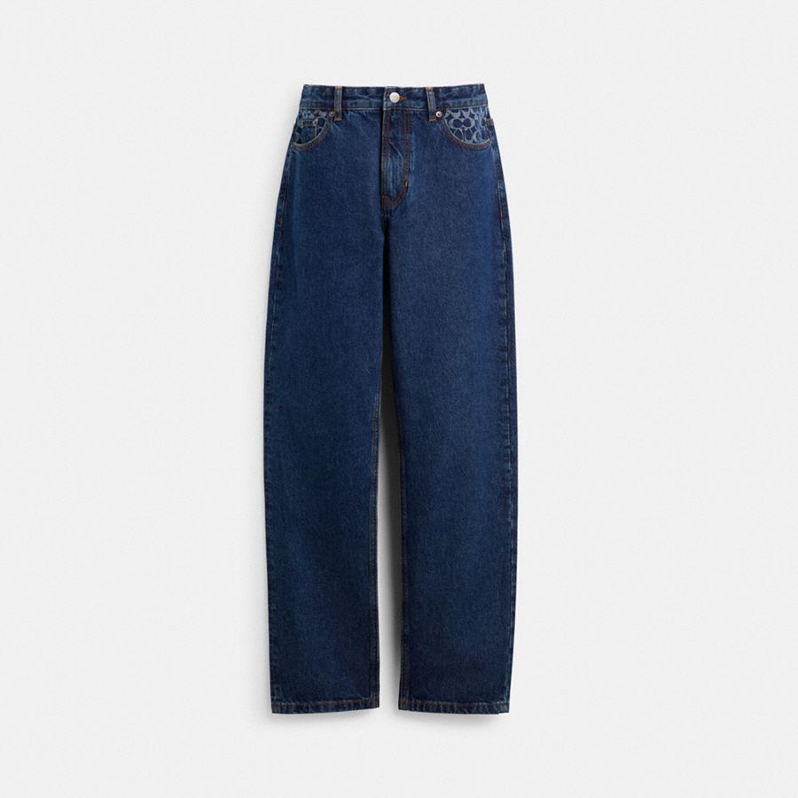 Calças COACH Tapered Jeans Masculino Azuis | 79356YQDP