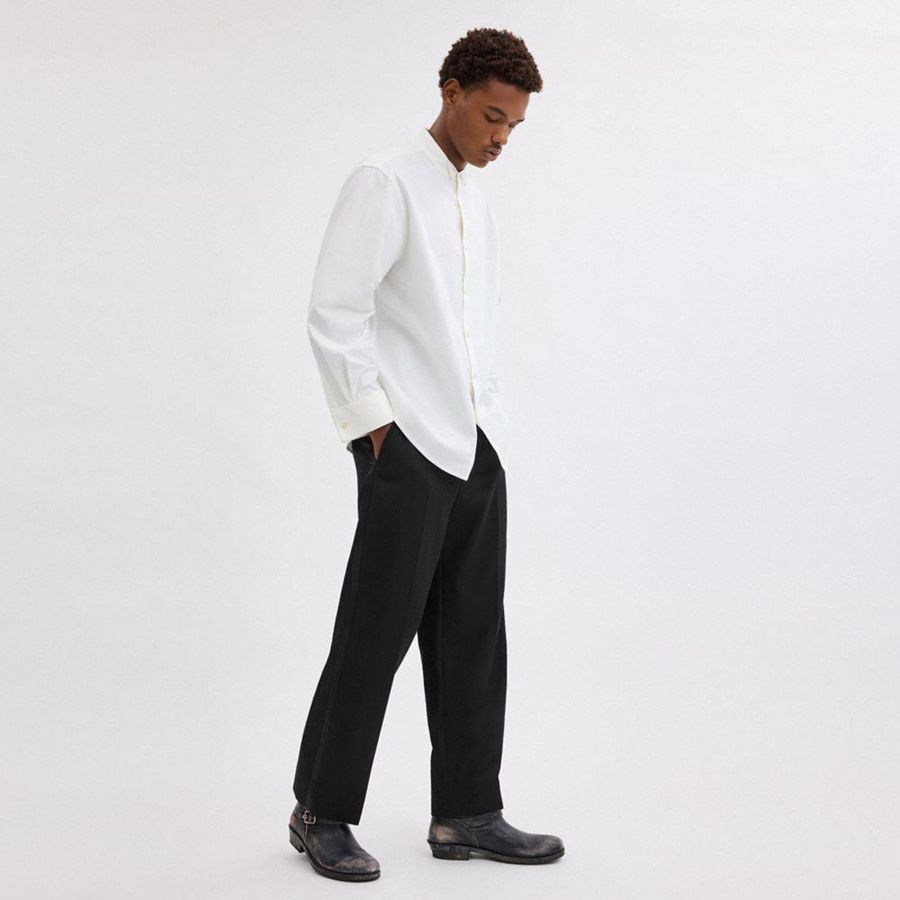 Calças COACH Tuxedo Masculino Pretas | 30517FTCV