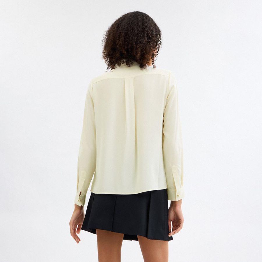Camisa COACH Blouse Feminino Branco | 25860VGQX
