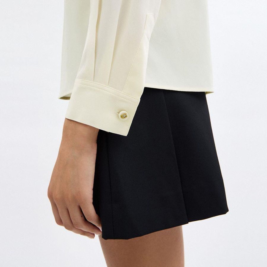 Camisa COACH Blouse Feminino Branco | 25860VGQX