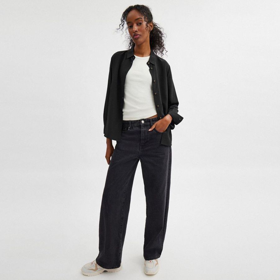 Camisa COACH Blouse Feminino Pretas | 74593IQUW