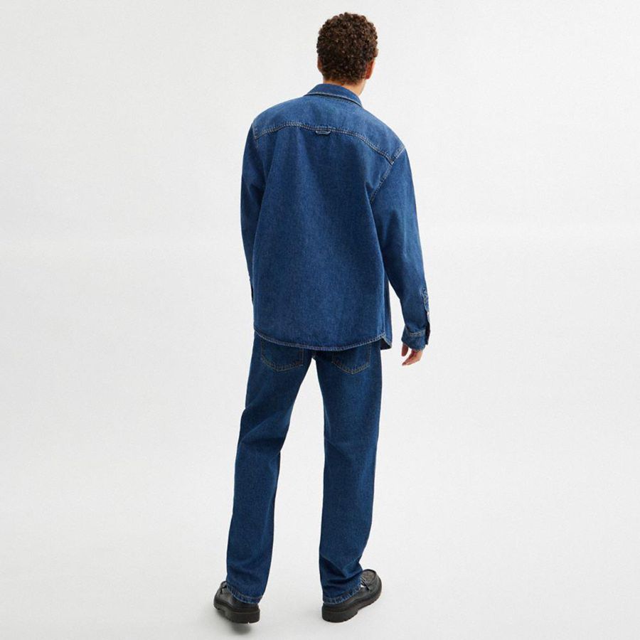Camisa COACH Long Sleeve Denim Masculino Azuis | 02315FBXZ