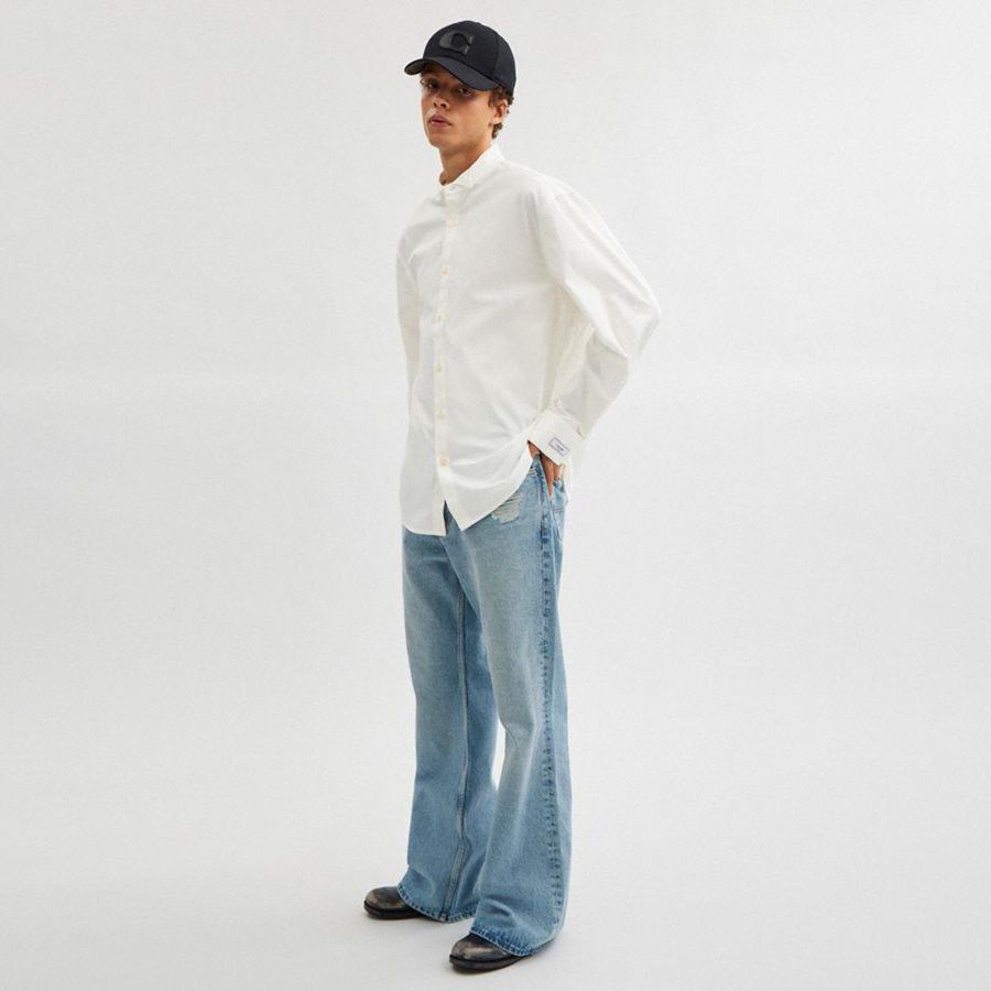 Camisa COACH Tuxedo Masculino Branco | 29630JIUB