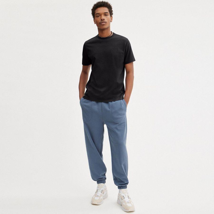 Camiseta COACH Essential Masculino Pretas | 74318ZFYP